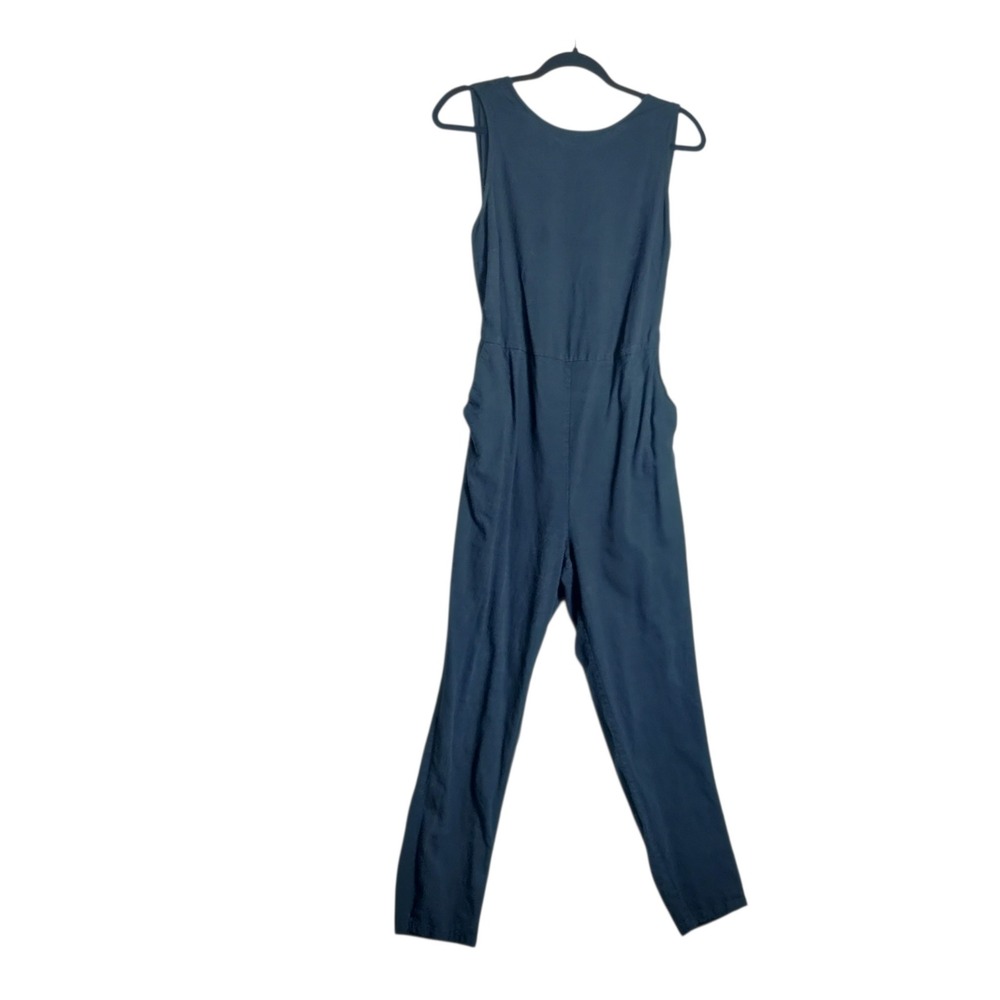 Marine Layer Women Black Tencel Lyocell Cutout Tie Back Jumpsuit Medium